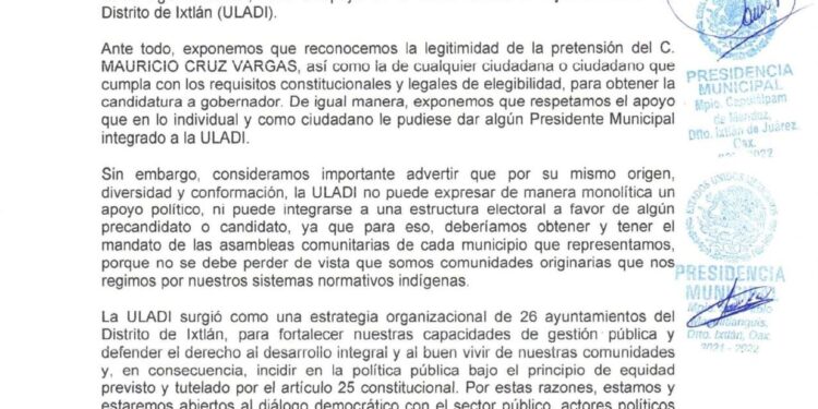 La ULADI se deslinda de la aspiración de candidato a gobernador indígena