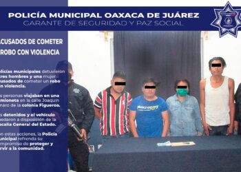 Policía Municipal detiene a personas al ser acusadas de robo con violencia