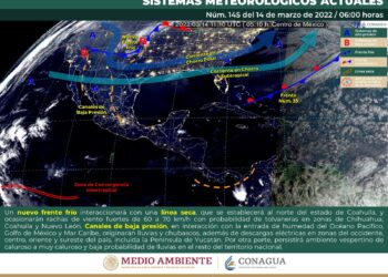 DURANTE ESTE DÍA, INGRESARÁ UN NUEVO FRENTE FRÍO AL NORTE DE MÉXICO.