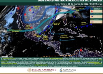 LLUVIAS PUNTUALES FUERTES A MUY FUERTES CON DESCARGAS ELÉCTRICAS EN EL ORIENTE, SUR Y SURESTE DEL PAÍS Y EL OCCIDENTE DE LA PENÍNSULA DE YUCATÁN.