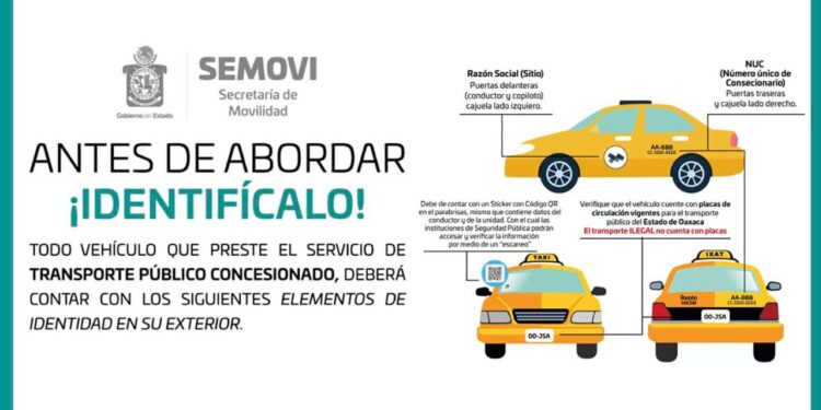 Informa Semovi sobre elementos de identidad para unidades del servicio público concesionado