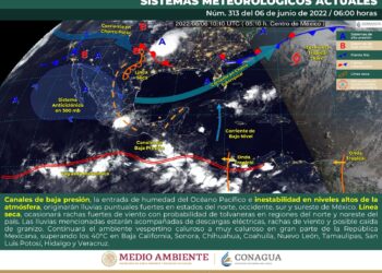 Pronóstico de lluvias puntuales fuertes en Durango, Jalisco, Michoacán, Guerrero, Puebla, Oaxaca Y Chiapas.