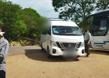 En la zona arqueológica de Monte Albán la Guardia Nacional realiza operativo contra transportistas turísticos «piratas»