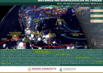 Se pronostican lluvias puntuales muy fuertes en zonas del noroeste, occidente, sur y sureste del país.