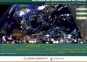 Se prevén lluvias puntuales muy fuertes en el noroeste, occidente, sur y sureste de México.