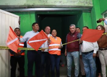 Apoya Noé Jara con trabajos de rehabilitación de agencia de Cinco Señores