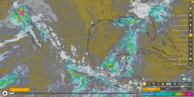 Lluvias puntuales intensas en Chiapas, Oaxaca y Guerrero.