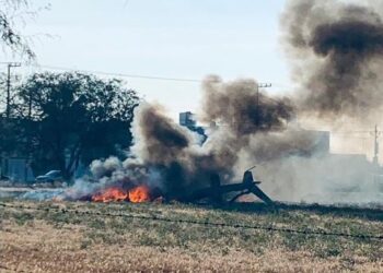 Se desploma helicóptero en Aguascalientes; hay tres muertos