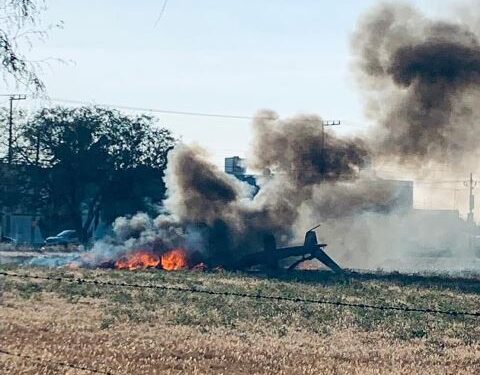 Se desploma helicóptero en Aguascalientes; hay tres muertos
