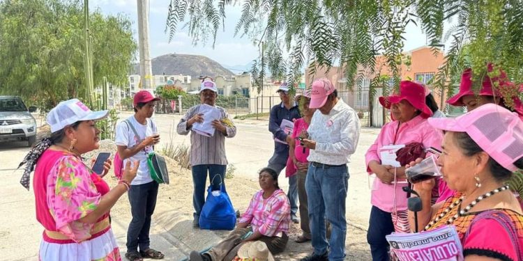Lleva Salomé Martinez propuestas de Fuerza Por México Oaxaca casa por casa